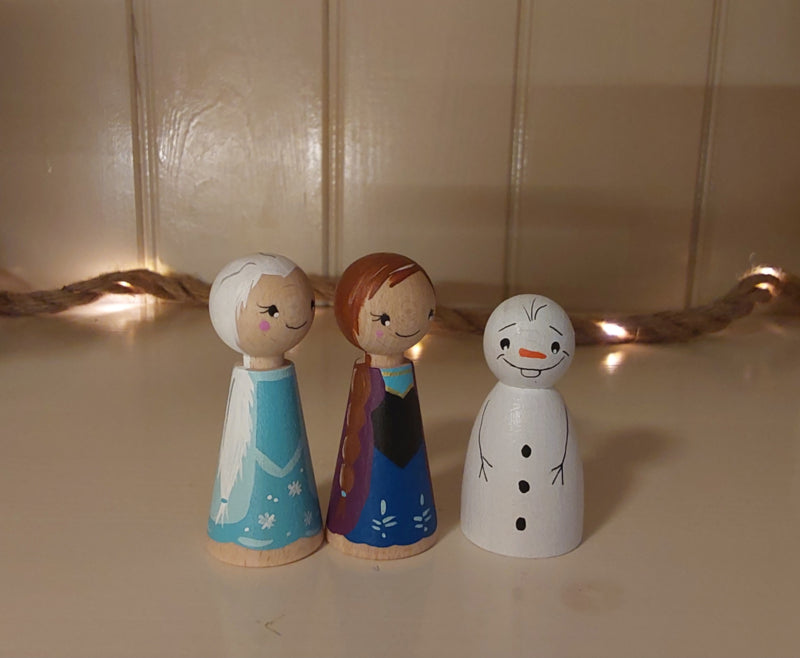 Frozen set - Elsa, Anna en Olaf Pegdolls - set van 3 pegdolls
