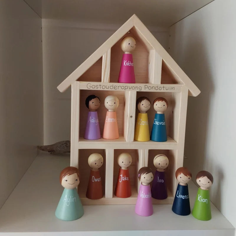 Pegdoll voor Kinderopvang - Houten Poppetje - Gastouderopvang - Zelfregistratiesysteem
