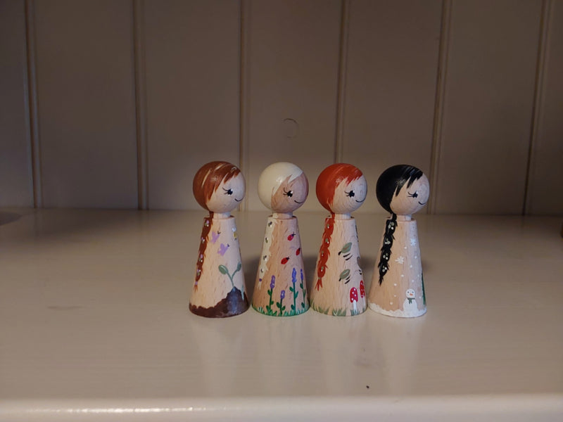 Vier Seizoen Pegdolls - Lente/Zomer/Herfst/Winter Pegdoll - Set Seizoenen Pegdolls