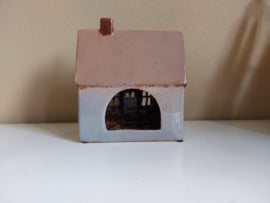 Huisje van Keramiek - Grijs - Waxinelichthouder - IB Laursen