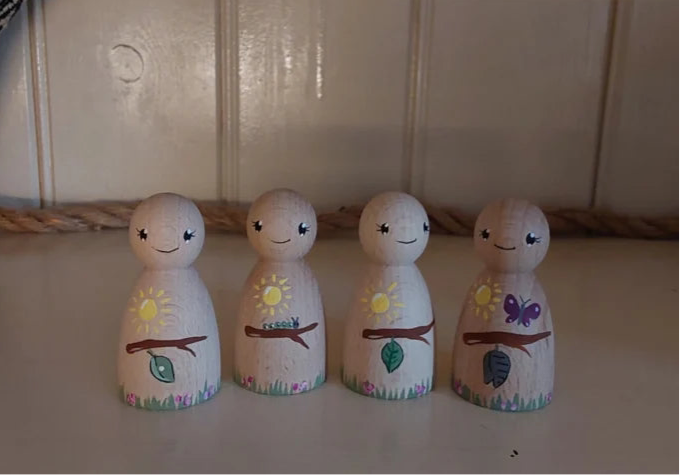 Van Eitje naar Rups naar Vlinder - Set van 4 - Groei Fases Pegdoll