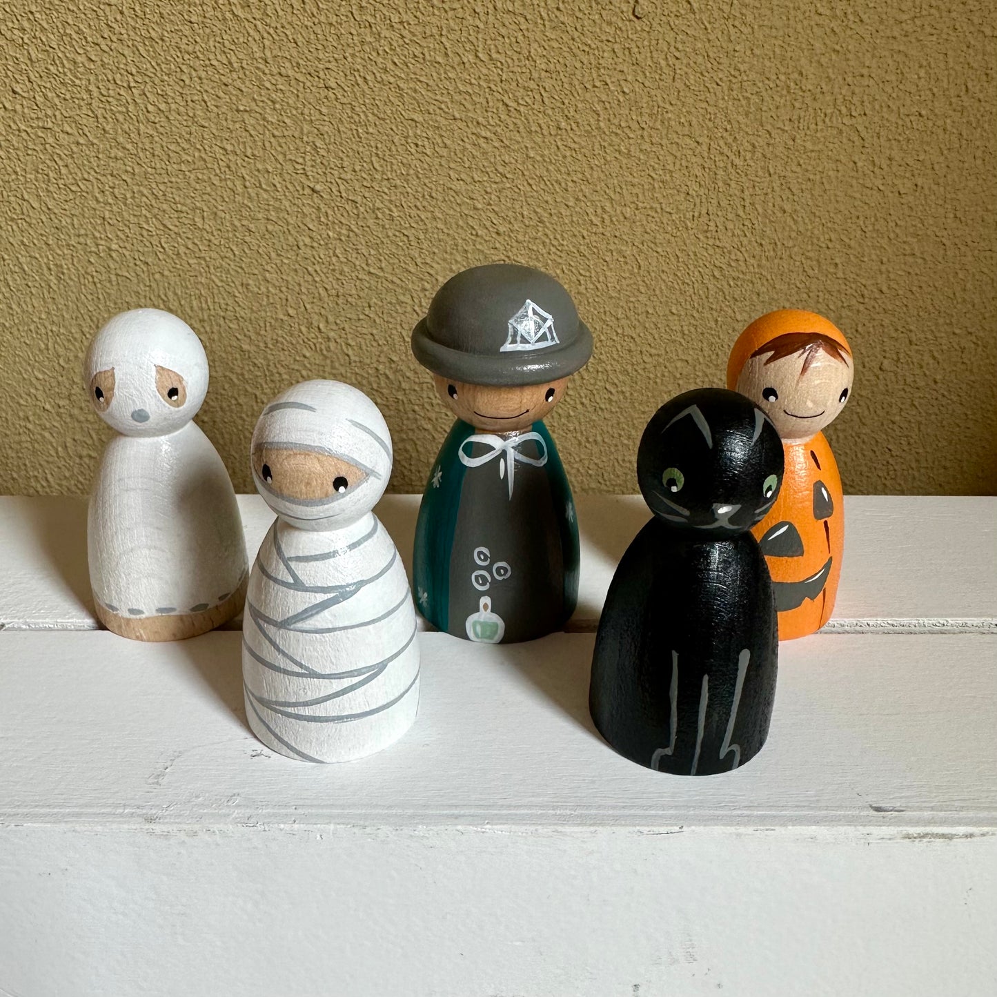 Halloween Pegdolls - Set van 5 Pegdolls - Thema Halloween