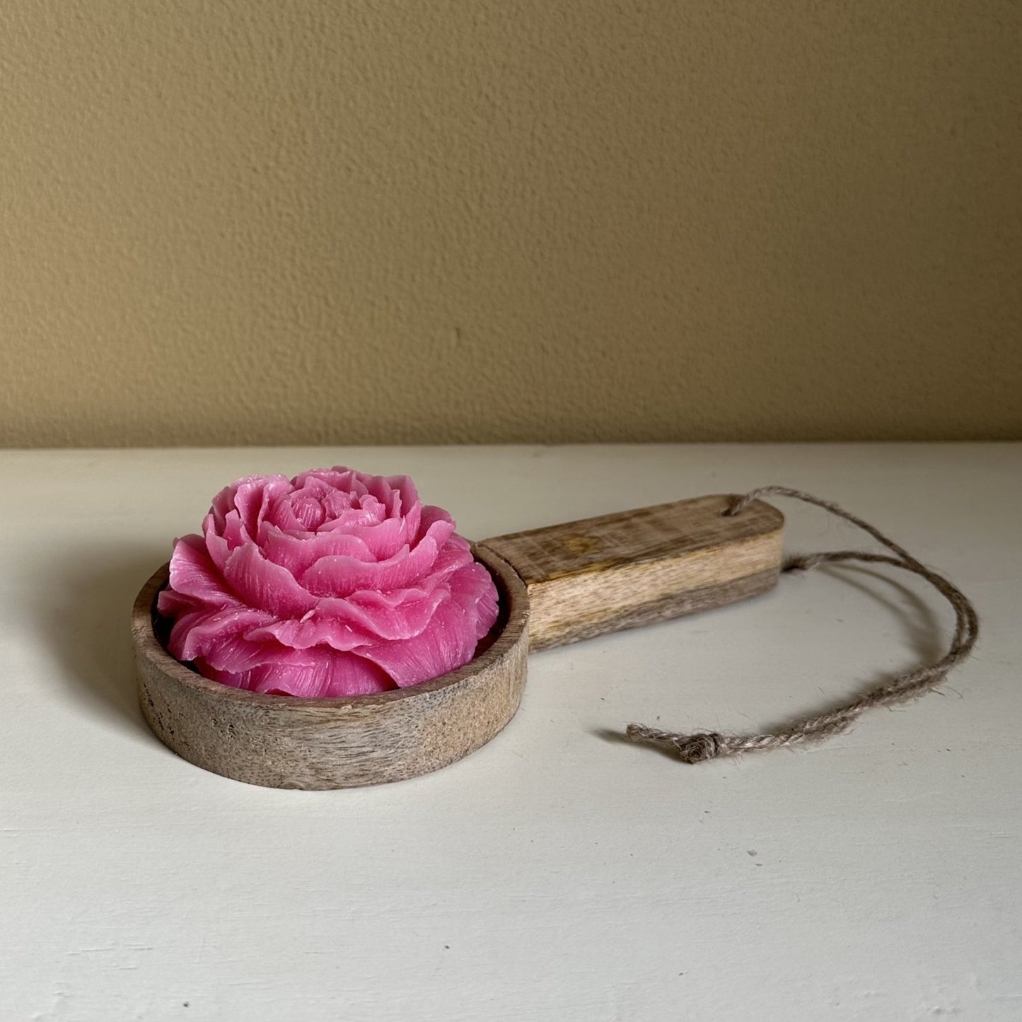 Houten Schaaltje met Geurend Amberroosje - Diverse kleuren / geuren - Cadeautje