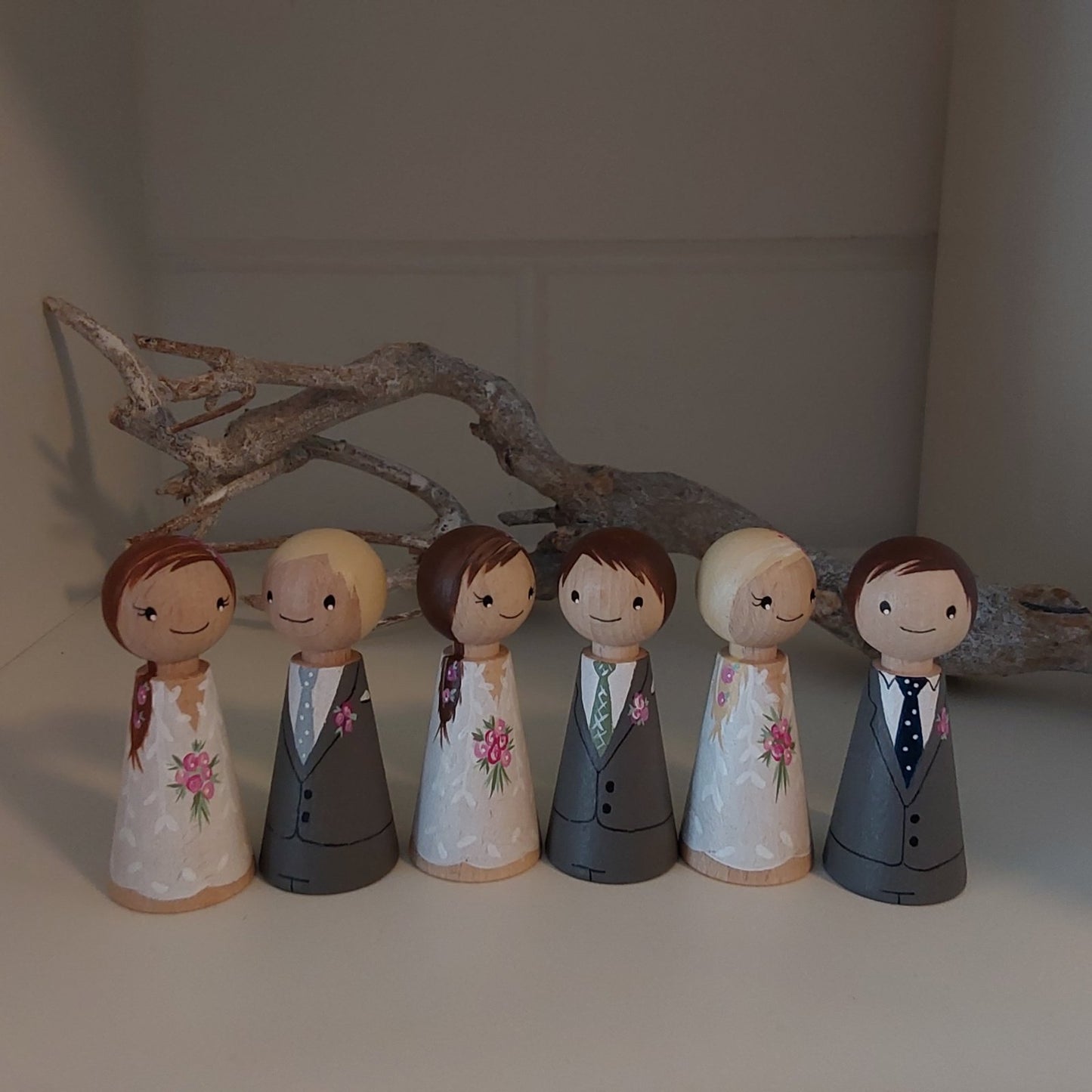 Bruidspaar Pegdolls - Set van 2 Pegdolls - Trouwen - Personalisatie