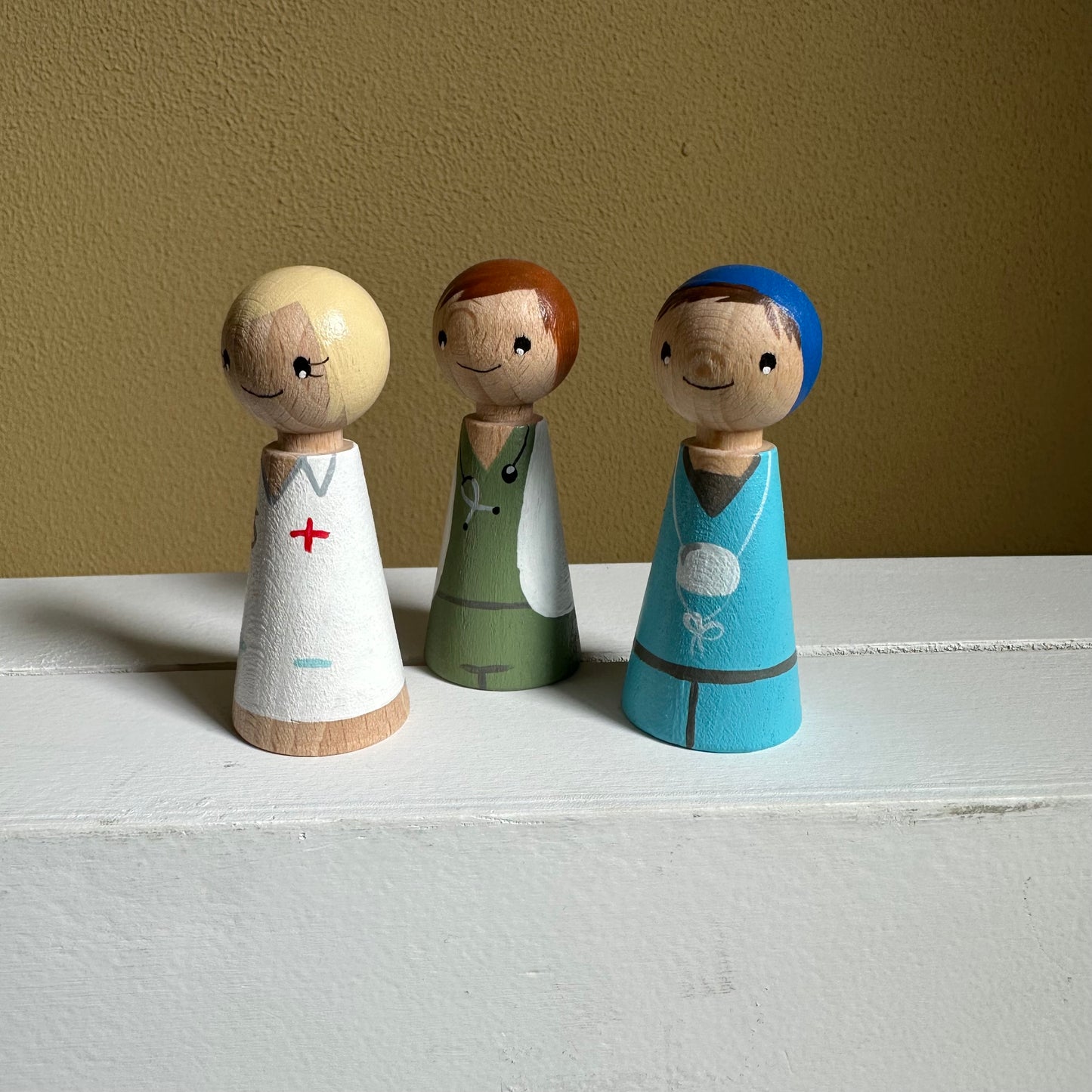 Ziekenhuis Pegdolls - Set van 3 Pegdolls - Thema Ziek zijn