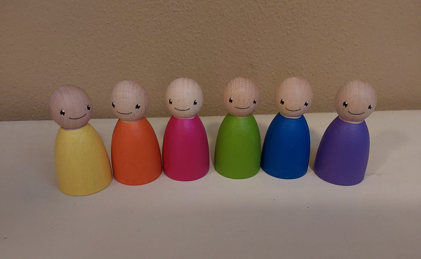 Regenboog Pegdolls - Set van 6 pegdolls