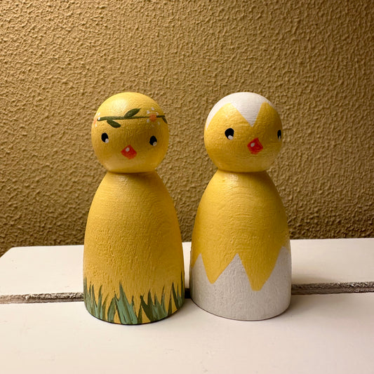 Kuiken Pegdolls - Set van 2 Pegdolls of los verkrijgbaar - Pasen collectie