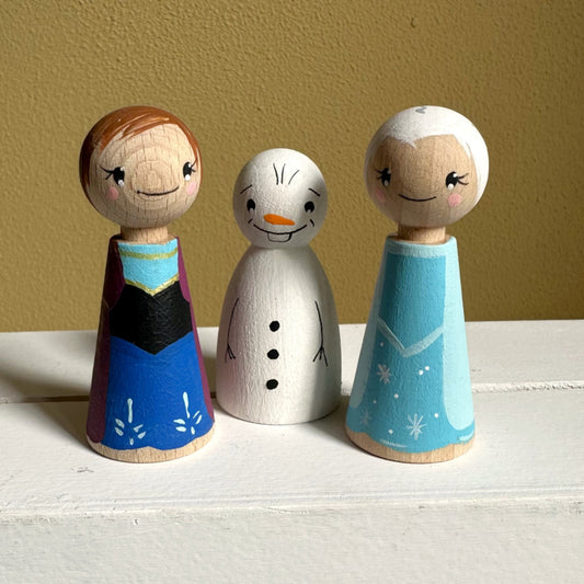 Frozen set - Elsa, Anna en Olaf Pegdolls - set van 3 pegdolls