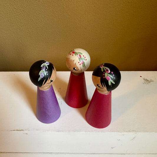 Bloemenmeisjes Metallic - set van 3 Pegdolls - Limited Edition