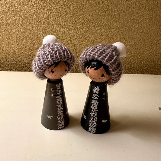 Eskimo Pegdoll - Set van 2 Pegdolls - Wintercollectie