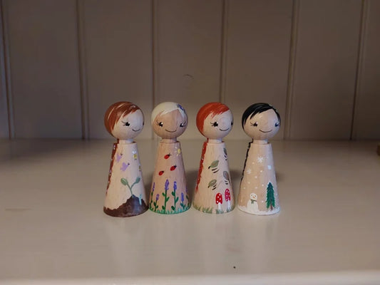 Vier Seizoen Pegdolls - Lente/Zomer/Herfst/Winter Pegdoll - Set Seizoenen Pegdolls