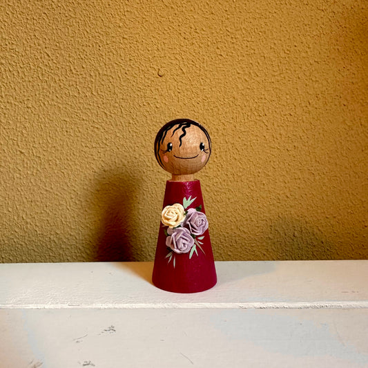 Pegdoll met bloemen – blacklight verf – lichtgevend effect