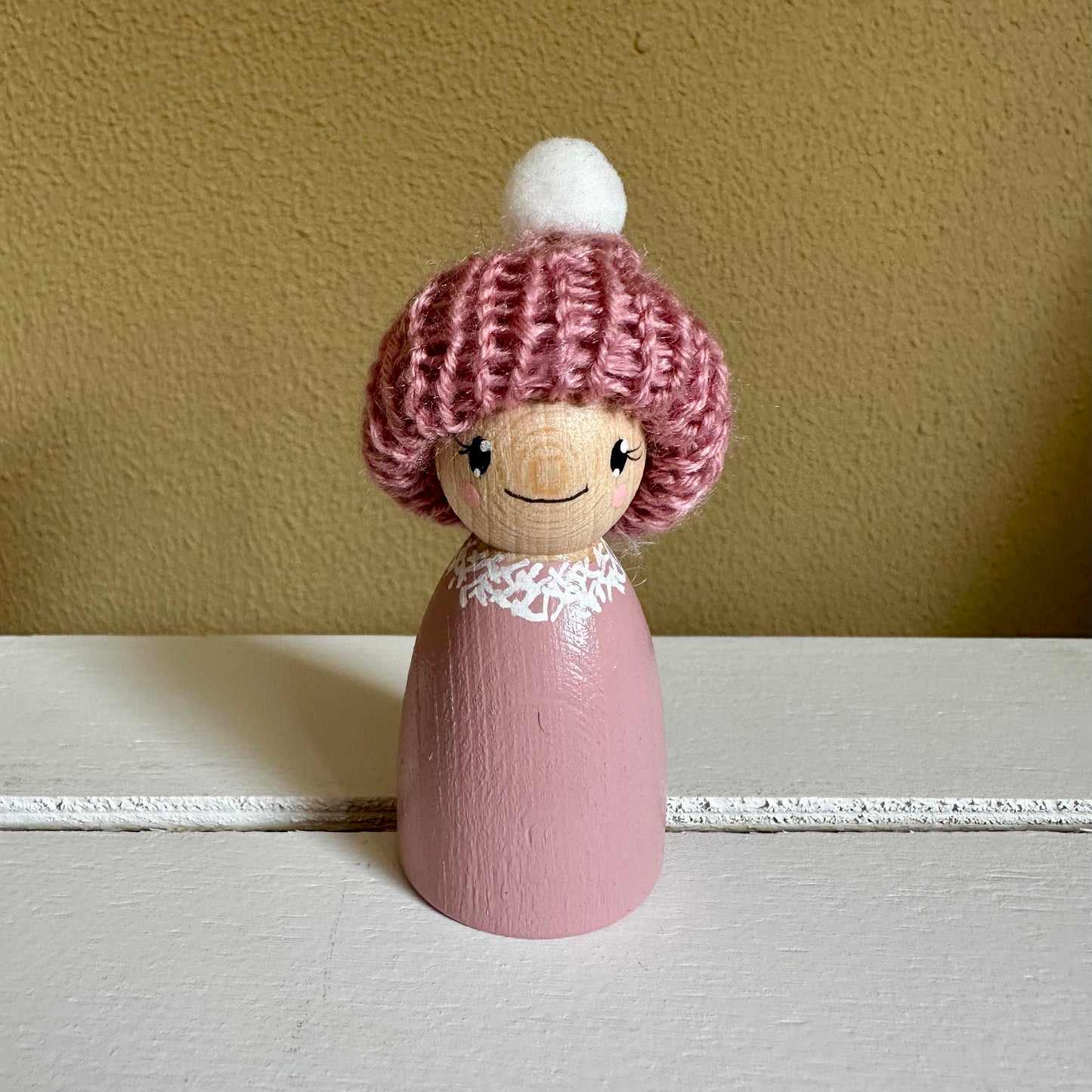 Winter Pegdoll - Pegdoll met Muts - Thema Kerstmis