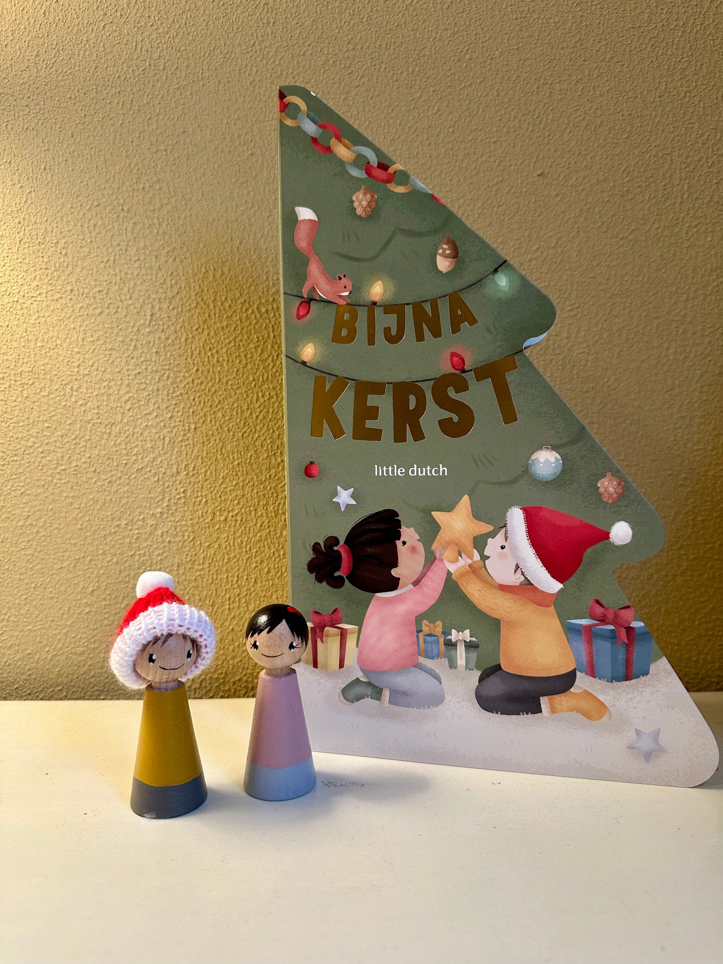 Little Dutch "Bijna Kerst" boek - set van 2 pegdolls - Thema Kerstmis