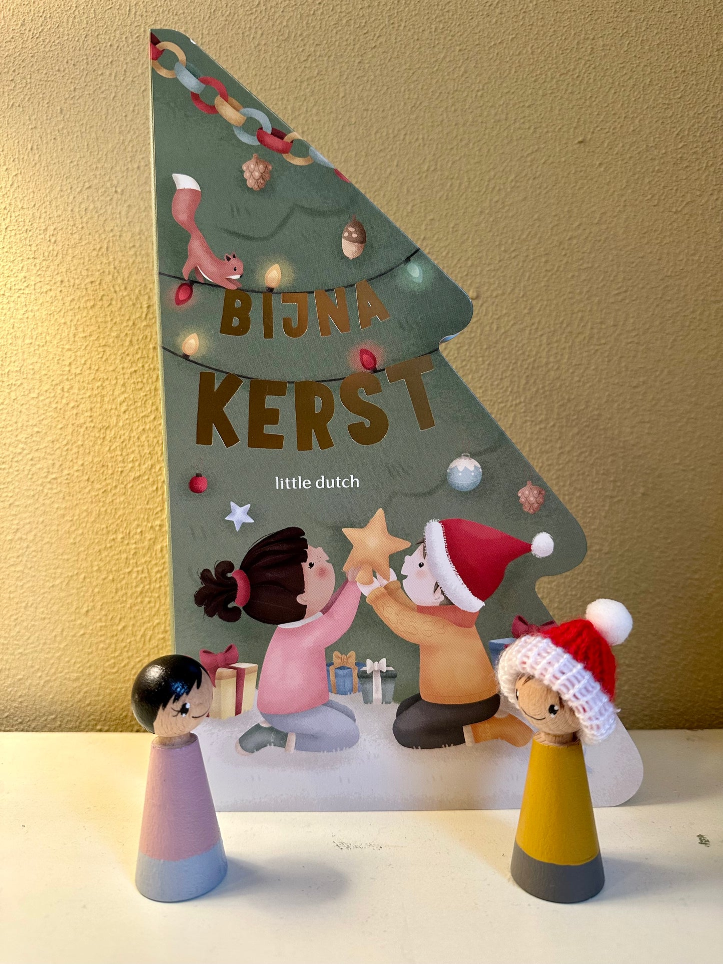 Little Dutch "Bijna Kerst" boek - set van 2 pegdolls - Thema Kerstmis