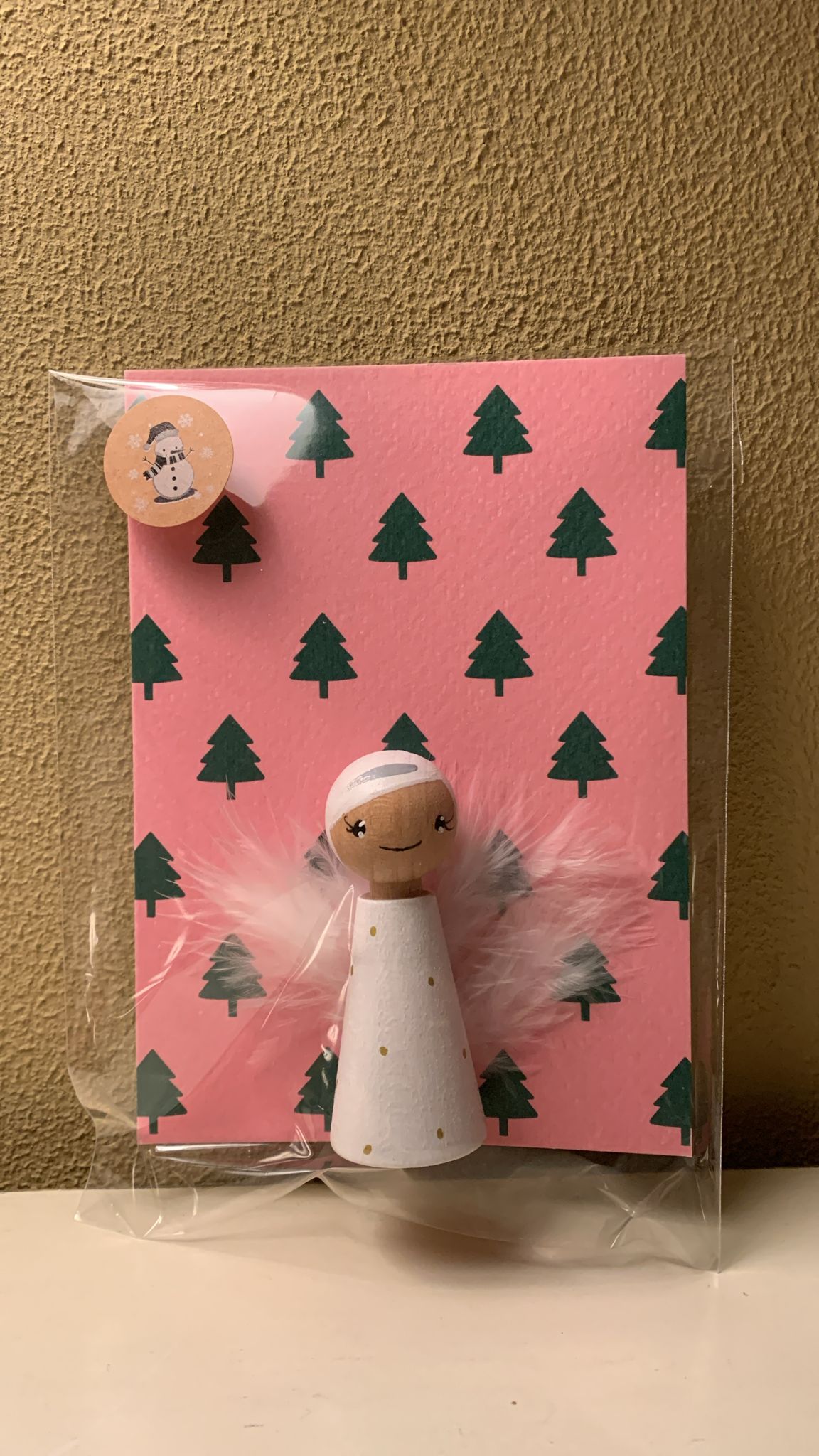 Kerst kaart Engel - kaart inclusief pegdoll - Thema Kerstmis