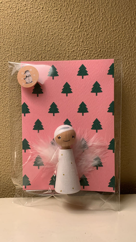 Kerst kaart Engel - kaart inclusief pegdoll - Thema Kerstmis