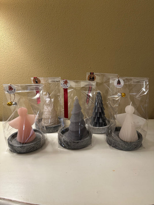 Kaars op Houder - Betonnen houders met Kaars - Diverse Kaarsen