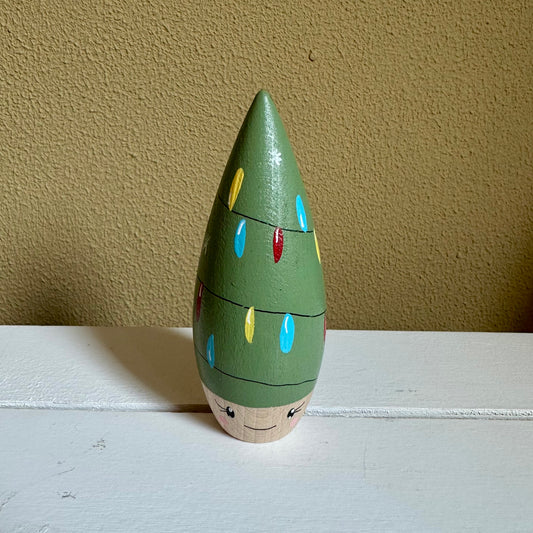 Kerstboom - Pegdoll Kerstboom met lichtjes - Thema Kerstmis