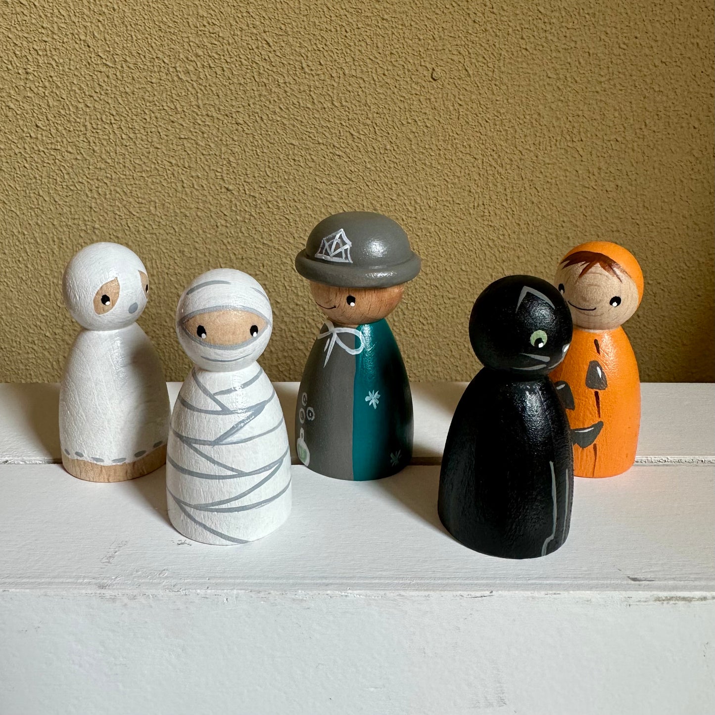 Halloween Pegdolls - Set van 5 Pegdolls - Thema Halloween