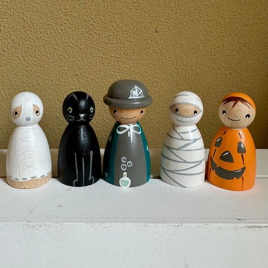Halloween Pegdolls - Set van 5 Pegdolls - Thema Halloween