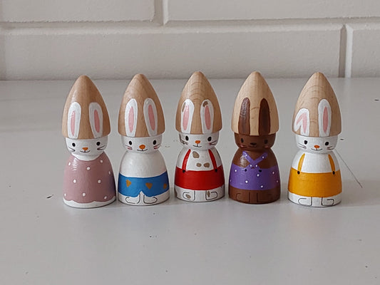 Rikki en zijn vriendjes - Set van 5 Pegdolls - Speelgoed Personages