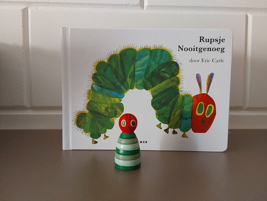 Rupsje Pegdoll & Boek - Set van 1 Pegdoll + Boek - Leesboek Rupsje Nooitgenoeg