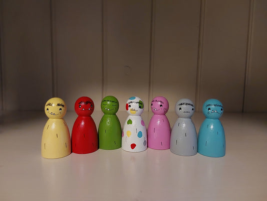 Kleurenmonsters Pegdolls - Set van 7 Pegdolls - Kleurenmonster