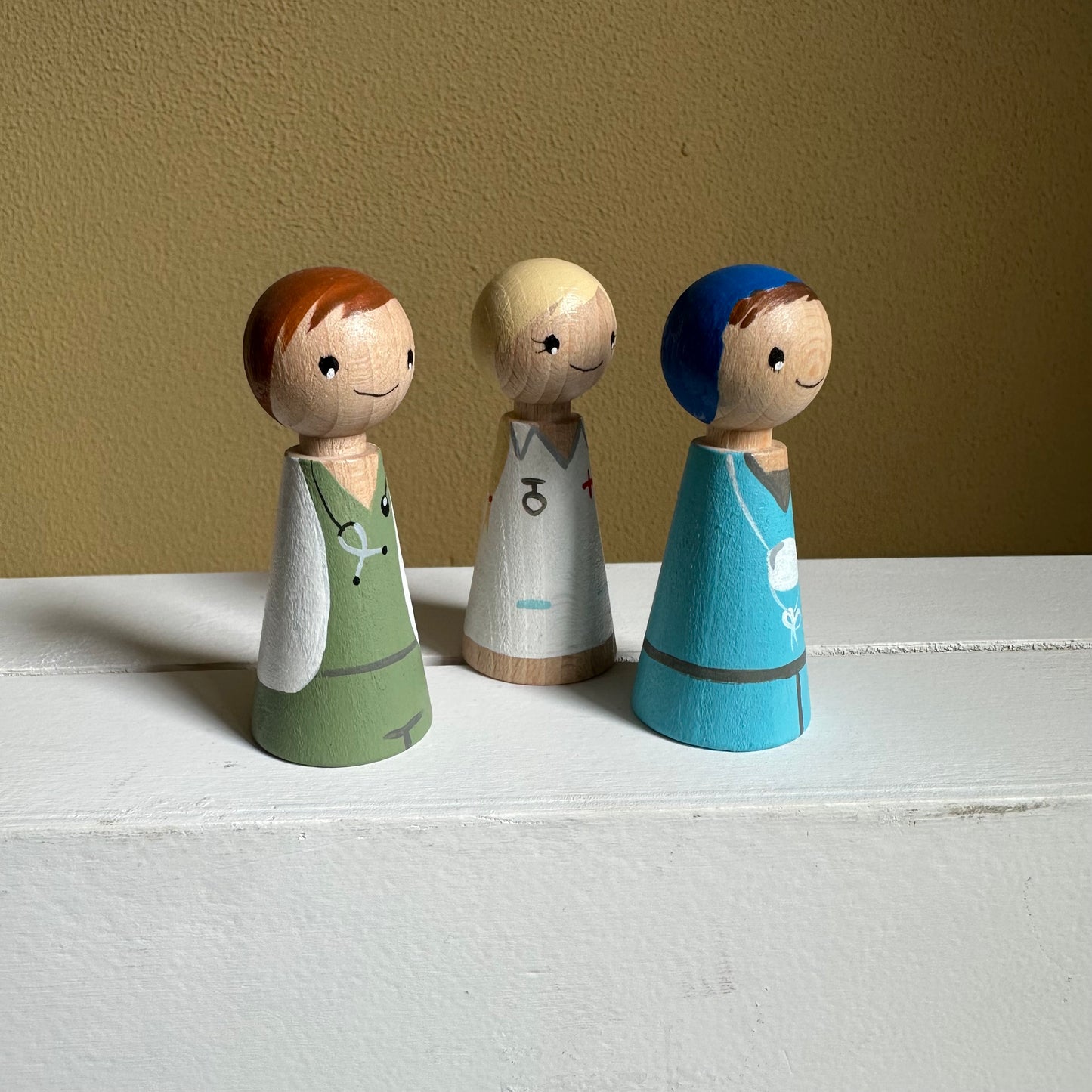 Ziekenhuis Pegdolls - Set van 3 Pegdolls - Thema Ziek zijn